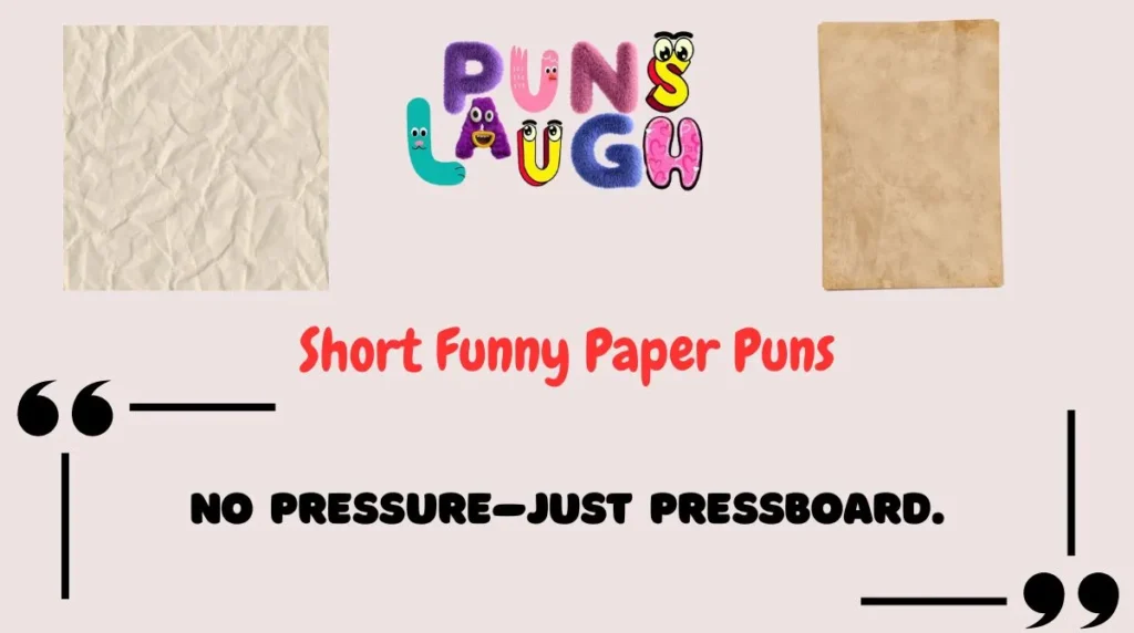 Short Funny Paper Puns