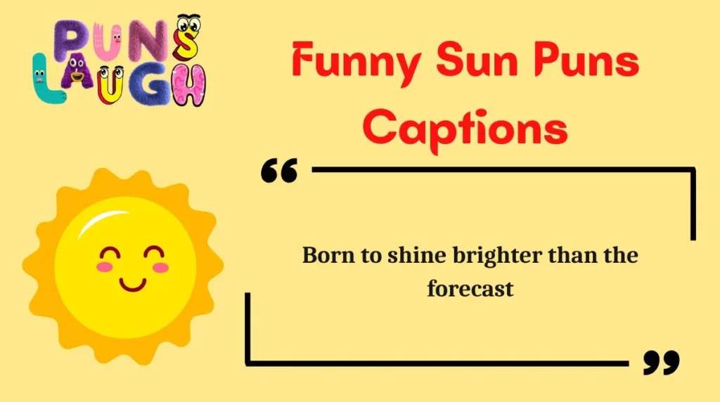 Funny Sun Puns Captions