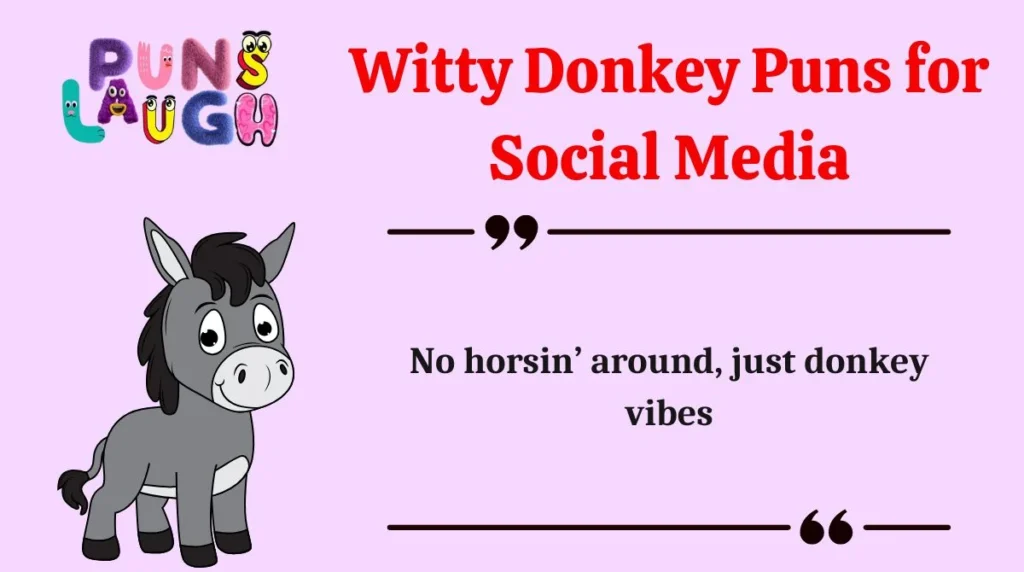 Witty Donkey Puns for Social Media