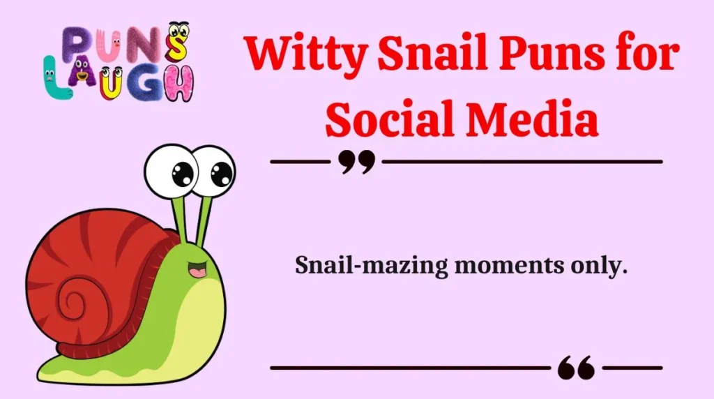 Witty Snail Puns for Social Media