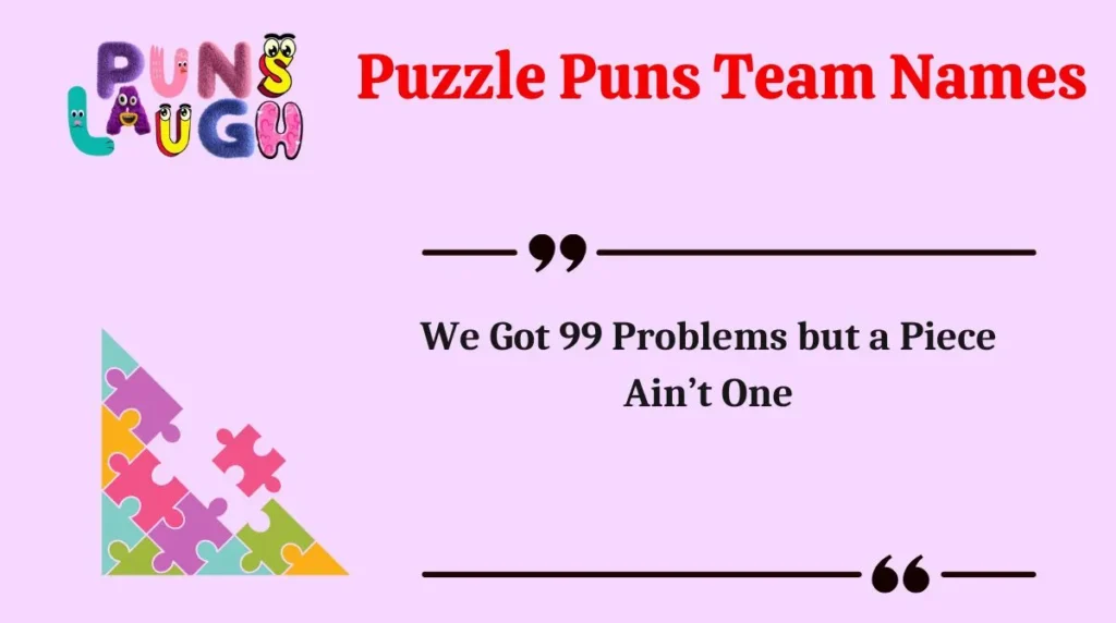 Puzzle Puns Team Names